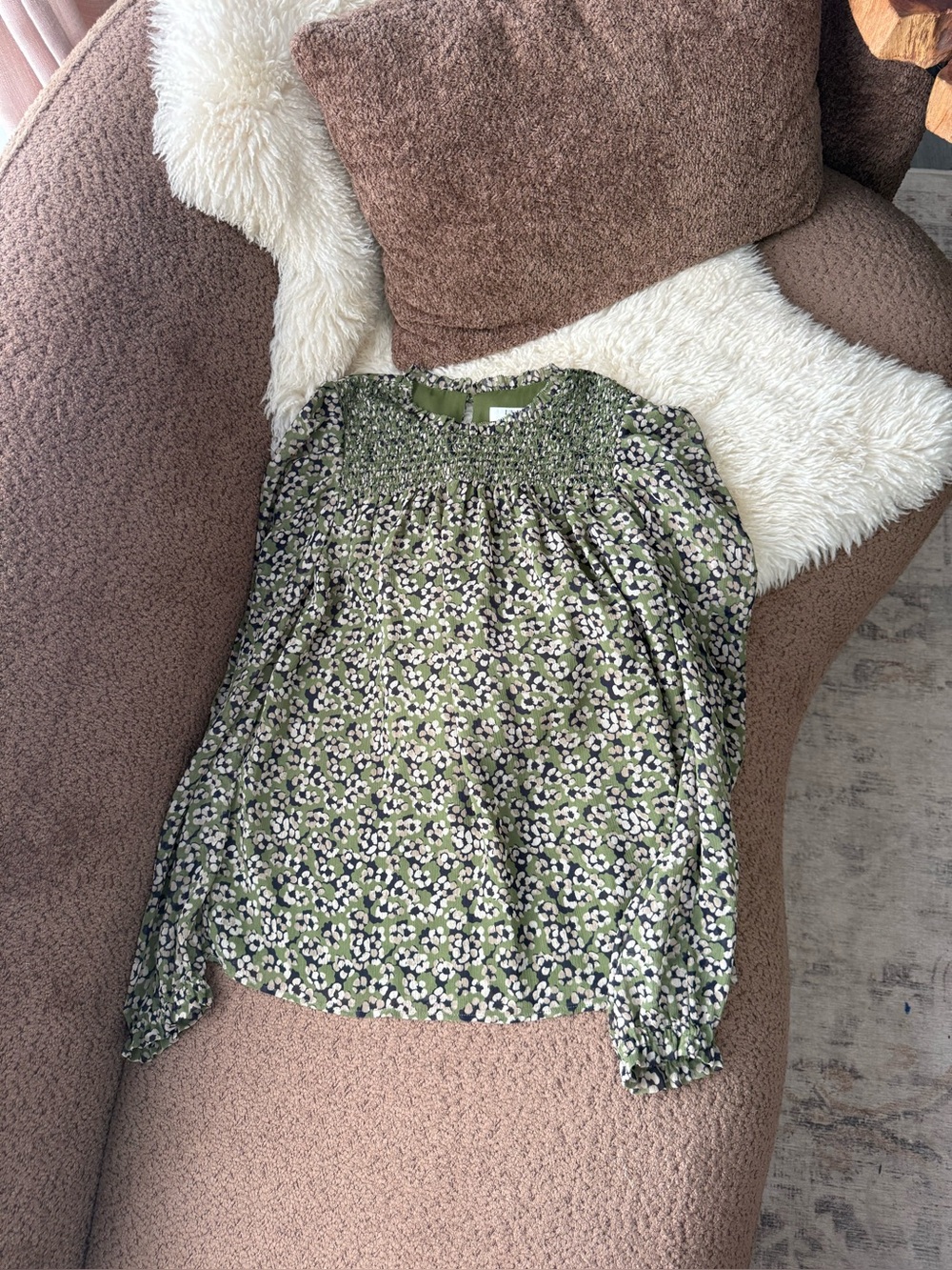 L.K Bennett Green Floral Blouse